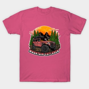 Mountain Explorer Pink Jeep Wrangler Rubicon T-Shirt